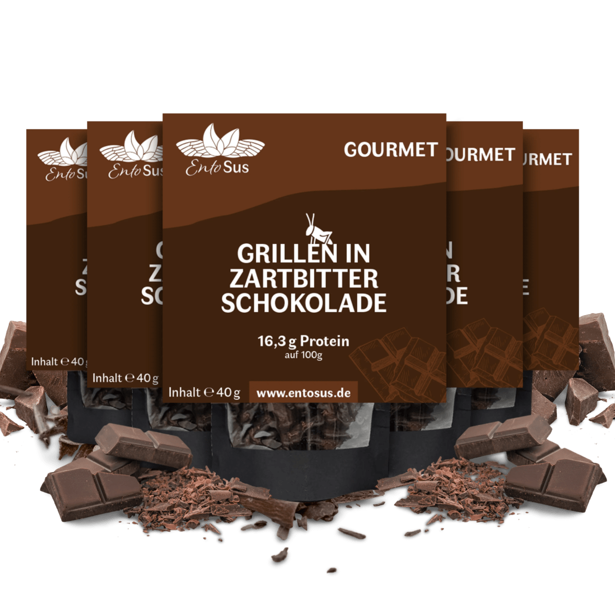 Grillen in Belgischer Zartbitter - Schokolade - LECKERinsekt