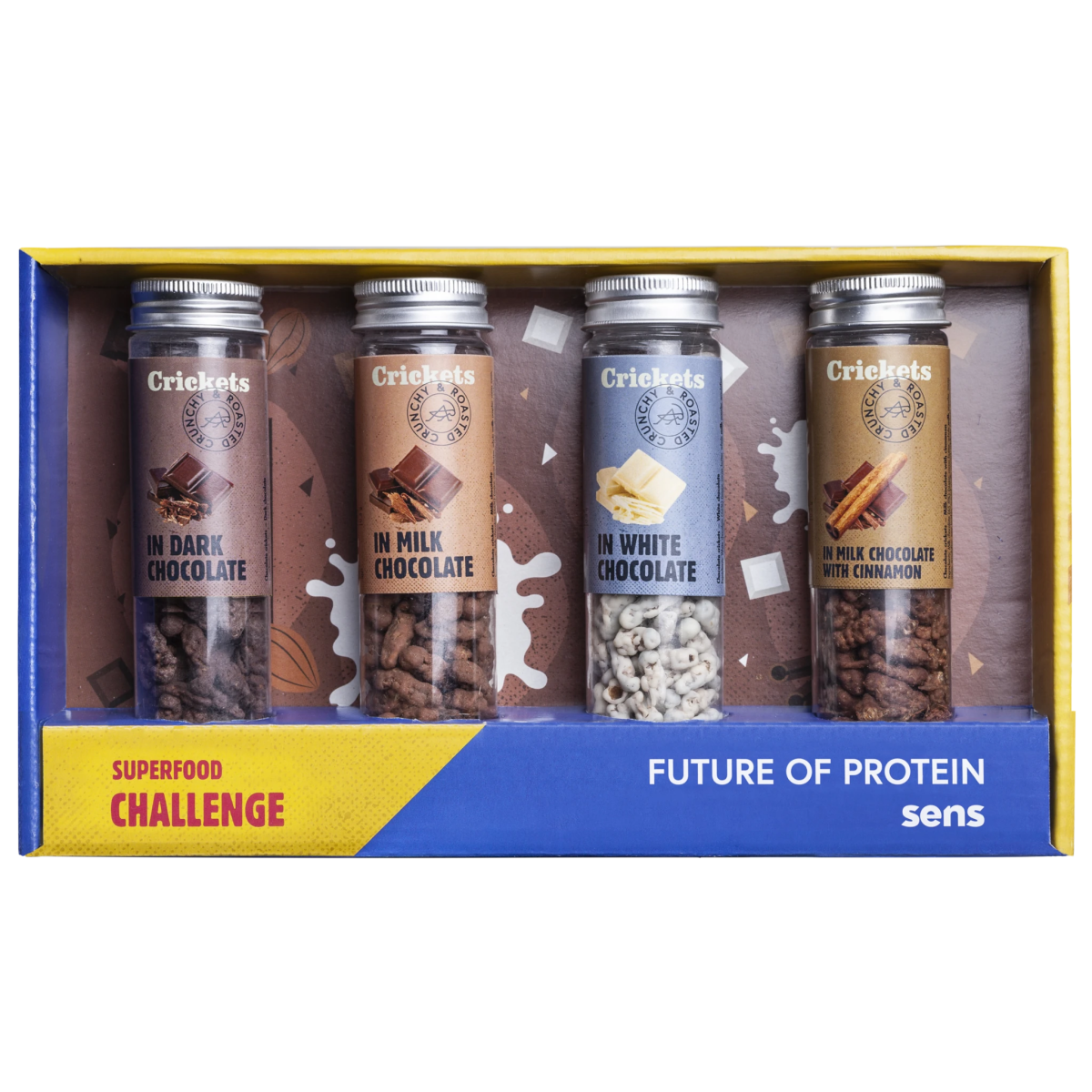 Schokoladen - Grillen – Geschenkset mit 4 Sorten 🍫🦗🎁 - LECKERinsekt